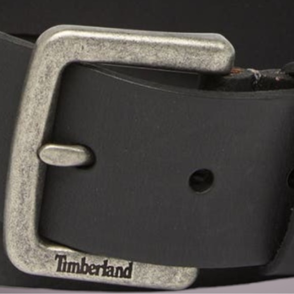 TIMBERLAND BLACK SQUARE BUCKLE LEATHER BELT - Picture 2 of 2